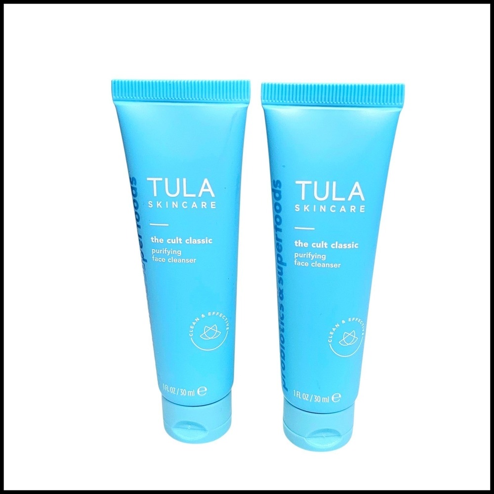 2 x Tula Skincare The Cult Classic Purifying Face Cleanser 1 fl oz Travel Size